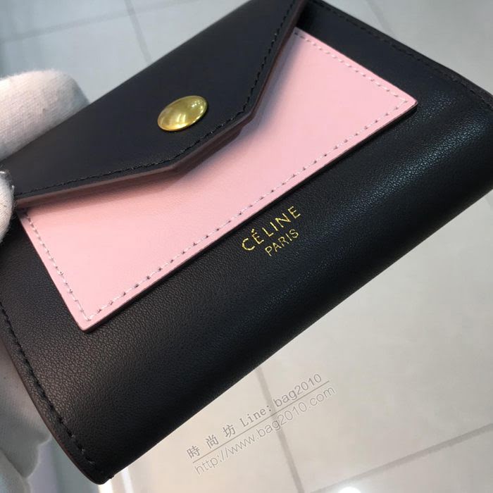 CELINE女包 pocket信封錢包 2106 小牛皮 多功能長錢包 賽琳短款拼色女錢包  sl2067